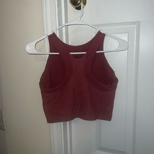 Athleta Conscious Crop. Pink with Lace Pattern. Small.